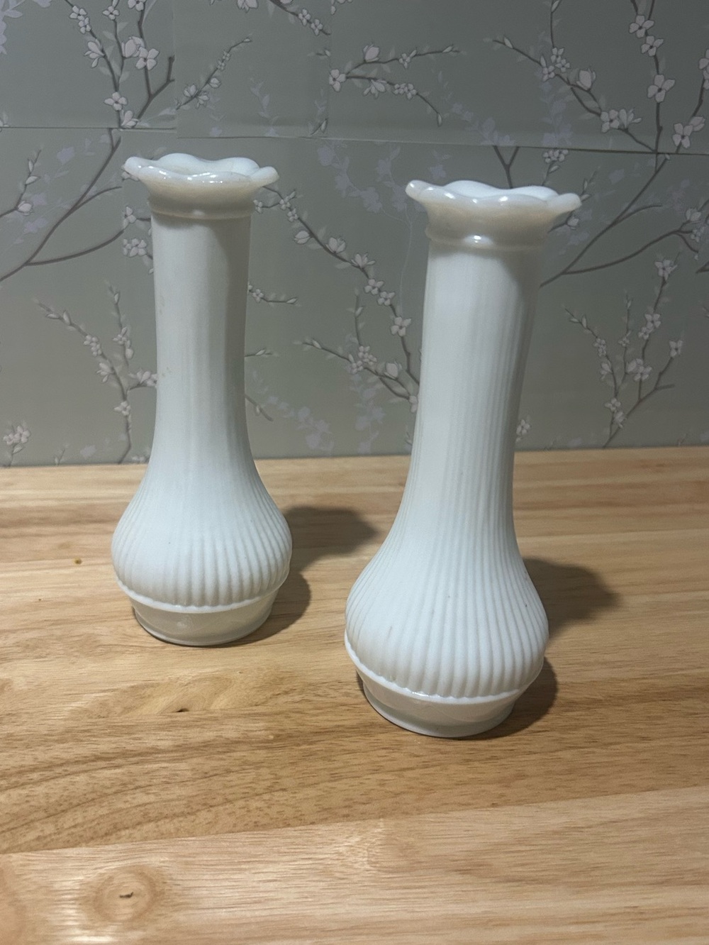 Vintage Randall Milk Glass Bud Vases